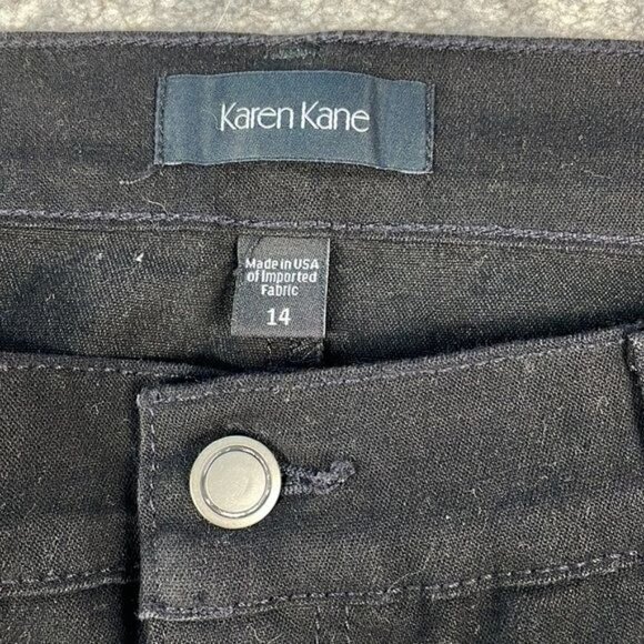 New Karen Kane Classic Straight Leg Jeans High Rise Black Sz 14 - Picture 9 of 11